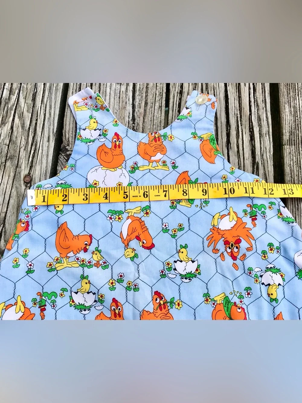 Vintage 80s Girls 2 Piece Matching Chicken Coop Outfit Swing Top Bloomers